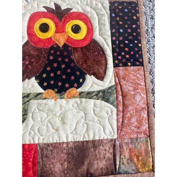 Handmade in Alaska Three Owls Fall Quilted Novelty Hanging Sign - Picture 6 of 9